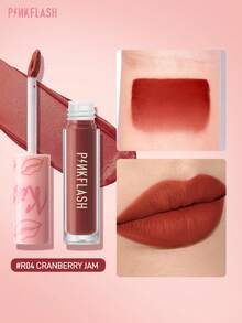PINKFLASH 亮泽唇膏 - 光泽妆效，滋润保湿，持久显色，轻盈配方，不粘腻 - R04 - 查看 1