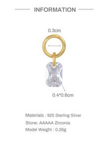 1pc DIY 18K Solid Gold CZ Dangle Hoop Charm Earring Chain Drop Pendent Accessory Dainty Cartilage Helix Tragus Lobe Piercing Gift For Her