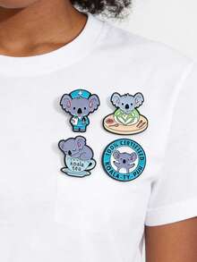 1pc/Set Koala Doctor Brooch Enamel Pins Custom Koala Tea 100% Certified Koala Brooches Backpack Lapel Badge Jewelry Gifts For Friends - Multicolor - View 7