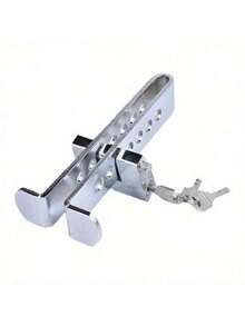 Car Anti-Theft Brake Clutch Lock, Car Security Protection Safety Tool, Automobile Hidden Brake Throttle Pedal Lock With 3 Keys - Silvery - View 5