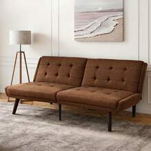 Futons - Brown + Linen + 2 Seats + Foam - View 5