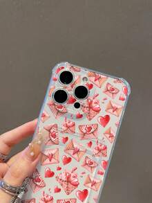 1pc Valentine's Day Heart Envelope Design, Transparent Shockproof TPU Phone Case, Can Be Used As Holiday Gift To Store Photos, Cards, Compatible With Apple IPhone Xs/Xsmax/Xr/11 12 13 14 15 16pro/Promax/14 15 16plus/17/17promax - Multicolor - View 8