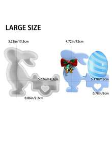 1pc Easter Bunny Cart DIY Mold - Resin Plaster Candle Casting Mould For Handmade Doll Ornament