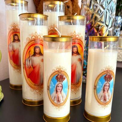 7-Day Burning Religious Candles, Custom Church Candles