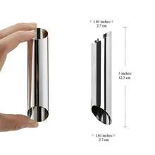 Screw Croissant Molds 30 PCS Non-Stick Stainless Steel Waffle Cone Roll Pastry Cream Horn Forms Pancake Making Tool Cannoli Tubes DIY Spiral Cake For Traditional Dessert Bread Baking 5 INCH