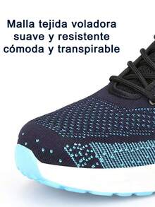 Zapatos deportivos con amortiguación de aire para hombres, zapatos de tenis para hombres, zapatos deportivos elegantes con bloques de color para hombres, zapatos para correr transpirables y antideslizantes para hombres, adecuados para fitness, deportes y viajes. - Negro - Ver 7