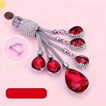 Car Keychain For Women, High-End Rhinestone Horseshoe Buckle, Suitable For BMW And Mercedes Keys, Luxury Artificial Diamond Key Strap - Hồng đỏ 1 - Xem 1