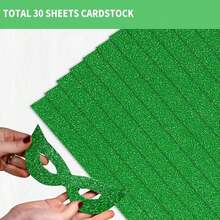 30 Sheets Green Glitter Cardstock 8.5 X 11 Inches, Heavyweight 230gsm Premium Sparkling Card Stock Paper For Card MaFKing DIY Craft Party Decoration Schoolsss Student Supplies (Green) - Green - 查看 5