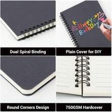 EUSOAR Graph Paper Spiral Notebook, B5 3Pack 7.3\X10.2\ 120 Pages Hardcover Paper Notebook Journals, Wirebound Journal Sketch Notebook For Math And Science Students Engineering Artist Drawing - Grey - View 5