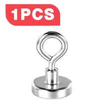 32mm Diameter Single-Sided Magnetic Hook, 10m Rope With Spring Clip, For Drying Clothes, Metal Recycling, Easy Installation Metal Hook For Hanging Items, Suitable For RV, Kitchen, Garage Use - Silver - View 7
