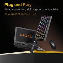 Teclado mecánico de juego AJAZZ 65% Mini, interruptor rojo, 68 teclas compacto con cable para oficina, NK68 V2 retroiluminación RGB, sensación mecánica ergonómica, accesorio de oficina, plug and play DIY, compatible con varios sistemas para juegos y oficina - Multicolor - Ver 9