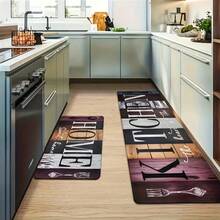 1/ 2/3 Kitchen Utensils Featuring A Wood Grain Design, Ideal For Home Decor. This Anti-Slip Carpet Is Made Of Flannel Material, Providing Softness, Comfort, And Easy Cleaning, With Dimensions Of 16X24, 20X31, And 17X47 Inches. - 40*60cm/15.7*23.6in(1pc) - View 5