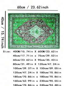 1 件复古图案地毯，柔软短绒，长方形边框，几何中心图案，客厅装饰地毯，适合新年家居装饰/复古奢华家居日常场景 - 綠色 - 查看 8
