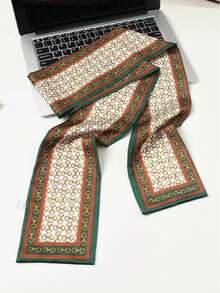 1条女士印花时尚多功能涤纶围巾，方巾，长围巾 - 彩色 - 查看 3