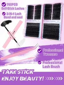 760 cílios postiços individuais por pacote, cílios postiços curvados em formato de folha de bordo (D), novos cílios postiços gatinho curvados em D de 9 a 16 mm, cílios postiços grossos em formato de folha de bordo para o outono, kit de extensão de cílios faça você mesma, crie um efeito de maquiagem natural, super grossos, inteligentes, super macios e leves, cílios postiços individuais reutilizáveis. - Multicolorido - Ver 9