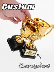 Customizable Gold Trophy And Medal - Personalized Medals, Gold Trophies, Sports Trophies, Sports Gifts, Custom Trophies, Children's Competition Medals, Sports Event Marathon Commemorative Plaques, Suitable As Children's Encouragement Gifts, For Awards Ceremonies, Competitions, Offices, Schools And Other Occasions - Multicolor - View 9