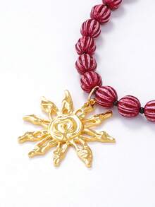 1 chiếc vòng cổ mặt dây chuyền hình hoa hướng dương bằng hợp kim, kiểu dáng tối giản, đa năng, thích hợp đeo hàng ngày cho nữ. - Mặt trời đính hạt - Xem 8