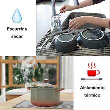 Juego de escurreplatos Pble - Estante Enrollable para secar Platos Escurridor de Platos Pble portátil Organizador de vajilla para Cocina Campistas Caravana Almacenamiento - blancoygris - Ver 5