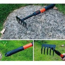 Hand Garden RakeRake For Gardening Soil Rake Heavy Duty Carbon Steel Mini Hand Gardening Tools - As Pic - View 6