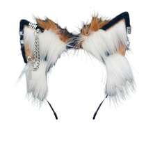 Cat Cosplay Ears Cat Ears Headbands Clips Accessories Punk Gothic Cross EK12-EK28 - PunkGothicCrossWhiteEk18 - View 2