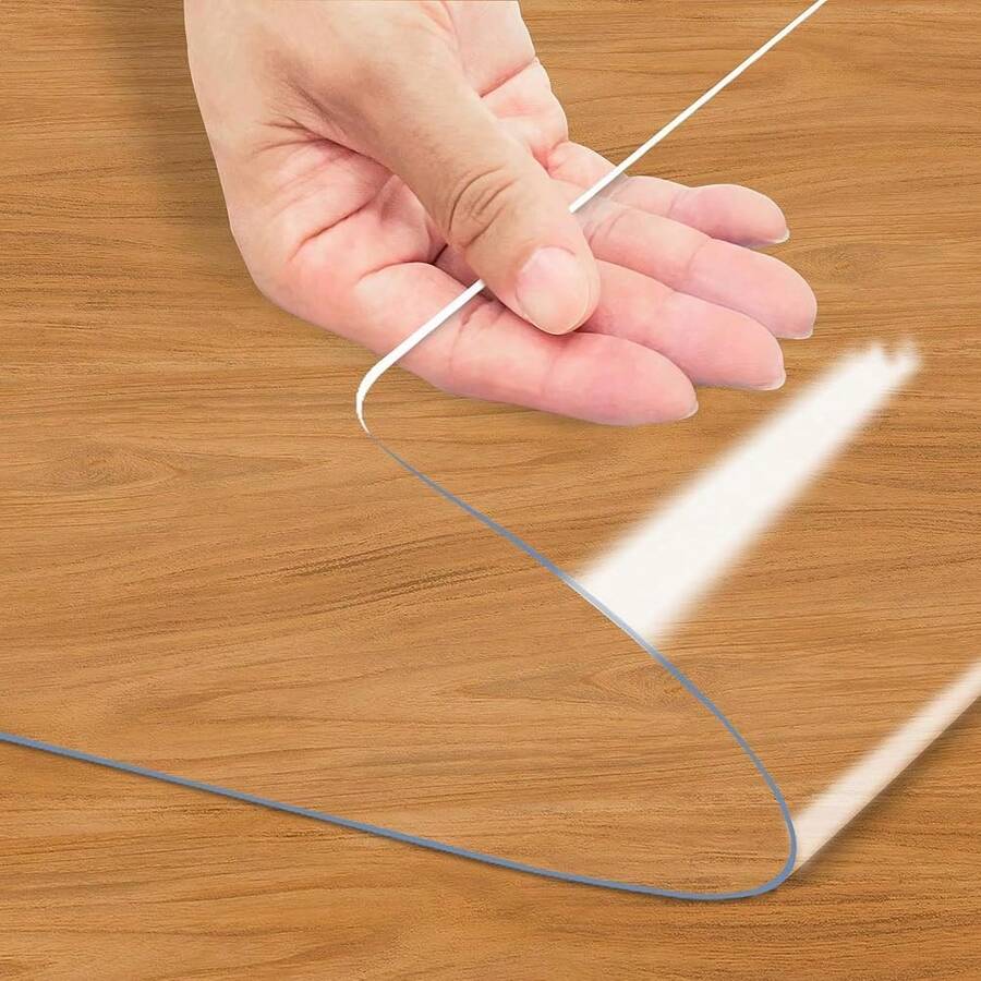 Kasepie 30 X 48 Inch Clear Table Cover Protector,1.5mm Thick Plastic Table Cover, Clear Plastic Tablecloth Protector, Grime Proof And Easy To Clean, Suitable For Dining Table, Coffee Table,Dresser - 透明,厚度1.5毫米 - 查看 1