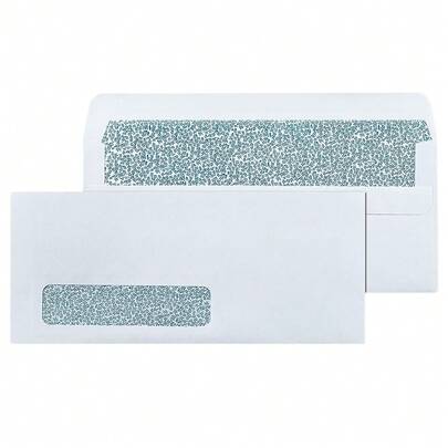#10 Left Window Envelopes Se- Seal - 20/Pack - 4 1/8 X 9 1/2 Inch - Business Envelopes With Flip & Seal Closure, Security Tinted For Invoices & Statements - White Letter Size