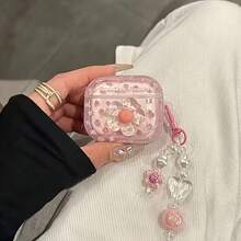 适用于 4、 Pro 2和 3的Ins风格小众花朵保护套，适合作为礼物送给朋友，可爱立体爱心造型，也适用于 1/2代保护套，苹果无线蓝牙耳机保护套，时尚耳机套