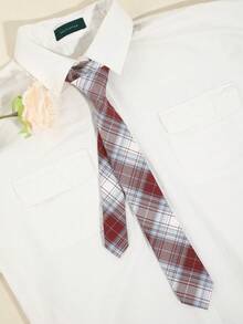 1pc Women's Casual JK Necktie, Plaid, Striped Pattern, School Style Suitable For Shirts, Uniforms, Dates, Campus, Casual Wear, Photo Matching For Dress For Christmas Decor