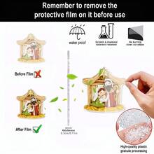 1/4pcs Holy Family Christmas Ornament, 2D Flat Acrylic Pendant, Nativity Scene Hanging Decoration, Suitable For Home Walls, Windows, Car Rearview Mirror Decoration, Religious Souvenir, Easter Gift - Multicolor - View 7