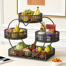 Senmeo 1PC 3-Tier Black Heart-Shaped Fruit Basket Bowl, Countertop Storage & Display Rack For Fruits/Vegetables/Snacks, Picnic/Wedding/Party Holiday Gift - 心形 - 查看 9