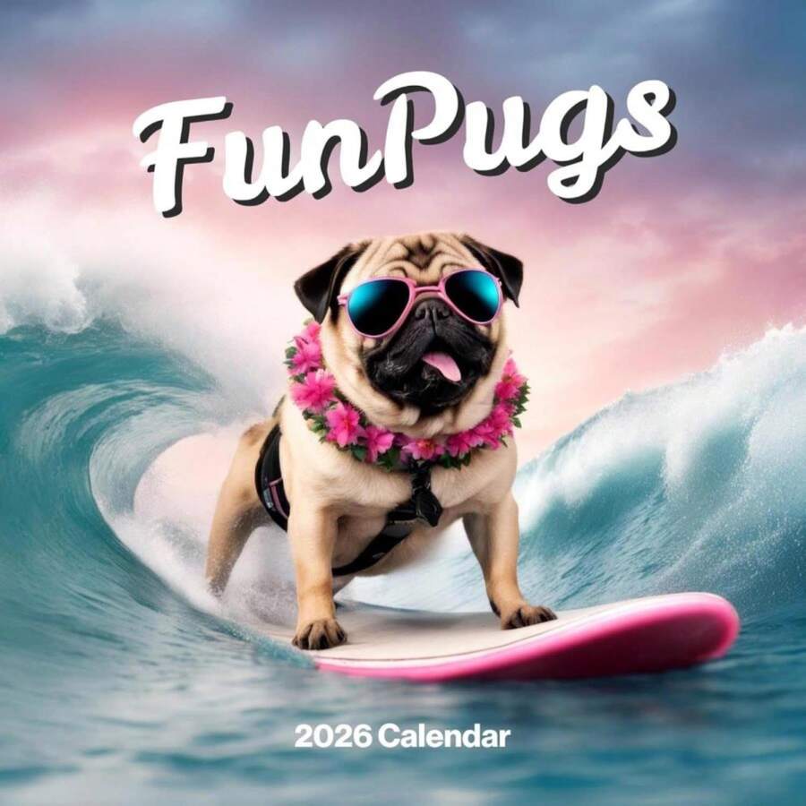 Pug Calendar 2026 Large 12 Month 2026 Wall Calendar Month To View Thumbnail 900x.webp