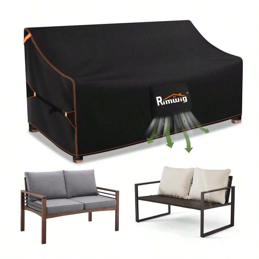 resistente para sof de patio, impermeable, 2 plazas, cubierta para sof de dos plazas, cubierta para muebles de patio al aire ltima intervensin con ventilacin de aire, 88 pulgadas - 88W40D33 Bisagras - Ver 1