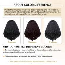 New Afro Kinky Curly Headband Wig Synthetic Braided Hair Texture With Unique Bouncy Curls In The End 22 Inch Soft Curly Headband Wigs For Women Black Kinky Hair No Glue Easy Wear Natural  Look - 黑色 - 查看 7