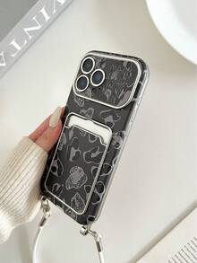 皮革纹理卡槽彩绘腕带挂绳防震手机壳保护套，兼容 14/14 Pro/14 Pro Max/13/13 Pro/13 Pro Max/11/11 Pro Max/12/12 Pro/12 Pro Max/15/15 Pro/15 Pro Max/16/16 Pro/16 Pro Max/17/17 Pro/17 Air/17 Pro Max，高级防摔手机壳 - 彩色 - 查看 5