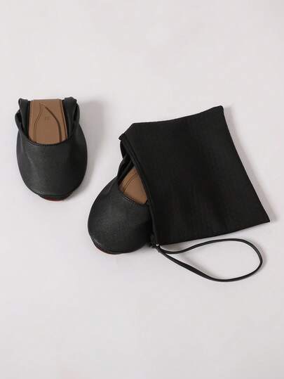 Women's Lightweight, Barefoot-Feeling, Soft & Versatile Foldable Ballet Shoes, Suitable For Indoor Wear, Portable Flat Slip-On Backup Slippers For Spring/Summer