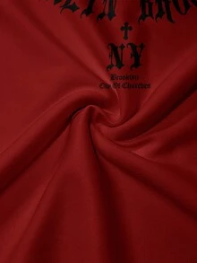 Sudadera casual y cómoda de cuello redondo tipo raglan para hombres - Rojo - Ver 3