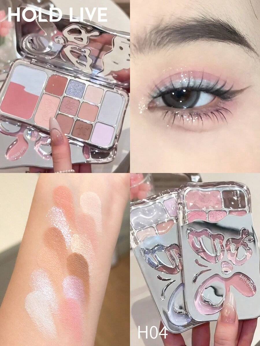 HOLD LIVE Misty Butterfly 12-Color Eyeshadow Palette H04 - Cool Shattered Blue - H04 - View 1