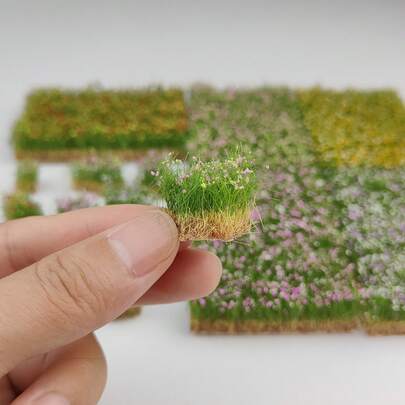 12毫米高手工撕花簇，适用于微缩景观DIY立体模型