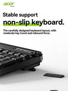 Acer OCC316 Keyboard And Mouse Combo - Plug & Play, Compact Wireless Keyboard And Ambidextrous Wireless Optical Mouse, Compatible With Windows/OS (No Receiver Required) - Black - View 7