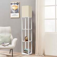 Column Floor Lamp With Three Shelves, Real Solid Wood And Bulb Includ, Suitable ForHalloween, Christmas And Other Holidays - US A Type Plug(110-127V) - View 13