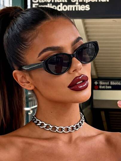 1 Pair Unisex Retro Cat Eye Sunglasses, Black, Suitable For Electronic Music Festivals, Travel, Vacation, Sports, Driving, Festivals, Beach, Outings, Summer Accessories, Family Outings, Golf, Hiking, Elegant Attire, Street Style Accessories, Vacation Atmosphere, Sports, Parties, Outdoor Activities, Street Style