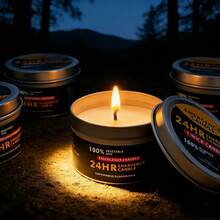4pcs Smokeless Windproof Emergency Candles, 80g Per Candle, Natural Soy Wax, Metal Container Packaging, Suitable For Indoor And Outdoor Use, Great For Outdoor Parties, Hiking, Camping, Emergency Lighting