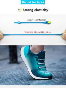 12个装宽松鞋带扣,个性化弹性硅胶鞋带免系鞋带扣 - 彩色 - 查看 4