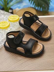 Sandalias deportivas cómodas y de moda para niños para uso al aire libre - Negro - Ver 3