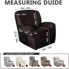 Trugenix-Recliner Sofa Covers - Leather Like Recliner Sofa Covers 3 Seater Recliner Couch Covers For 3 Cushion Couch 8 Pieces Washable Stretch Reclining Sofa Slipcovers (Brown)-GP - 02-巧克力 - 查看 8