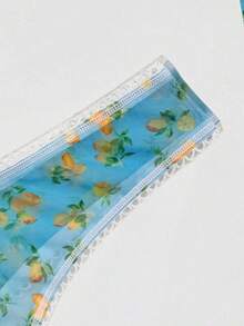 5pcs/Pack Women's Breathable Mesh Bowknot Sexy Low Waist Thong Panties With Fruit Print Design - Multicolor - View 6