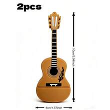2pcs Guitar Shaped USB Flash Drive Creative Music-Themed Memory Stick Portable Storage Device - Đàn guitar - Xem 2