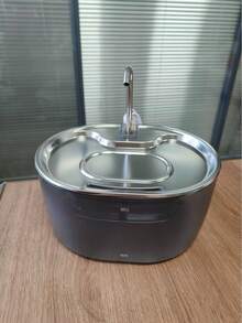 108oz/3.2L Automatic Cat Water Fountain, Stainless Steel Circulating Flowing Water Cat Drinking Bowl, Dog Water Bowl, Pet Water Dispenser, Suitable For Medium & Small Cats And Dogs, USB Powered, No Adapter Included - 3.2L - View 13