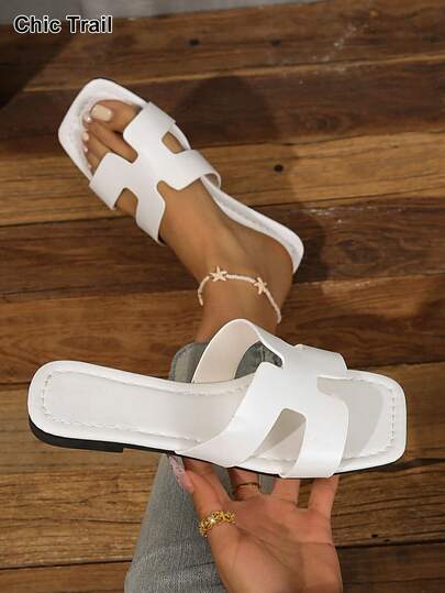 Women's Casual Slippers, New Summer Fashion Flat Outdoor Slippers, Ladies House Slippers