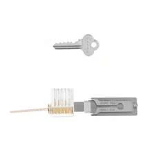 1 Set SS001Pro Transparent Lock Practice Tool Kit, 2-In-1 Emergency Access Tool, Lock Picking Practice, Civilian Lock Opener, Portable, High Precision - Silver - View 3